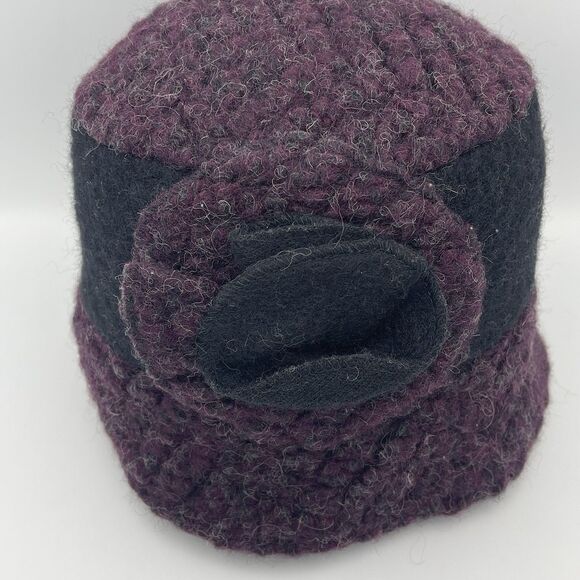 Platania Women’s Hat Made In Italy Purple Wool Blend Flower One Size - Picture 2 of 10